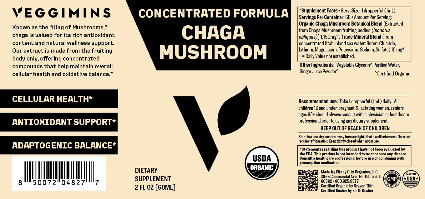 Veggimins Vitamin Organic Chaga Mushroom Tincture - 2oz