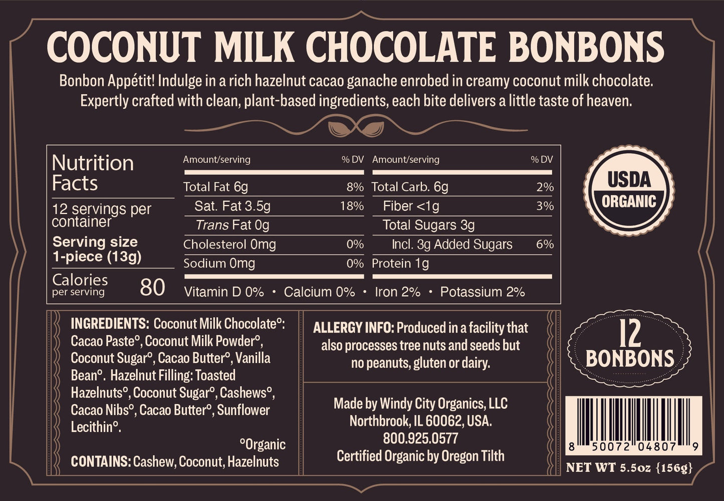 Rawmio Coconut Milk Chocolate Bon Bons, 12ea