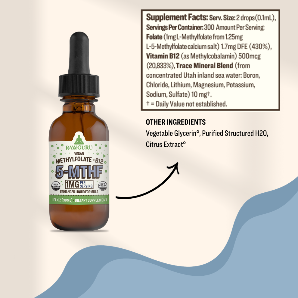 Organic Methylfolate 1mg + B12 - 30mL