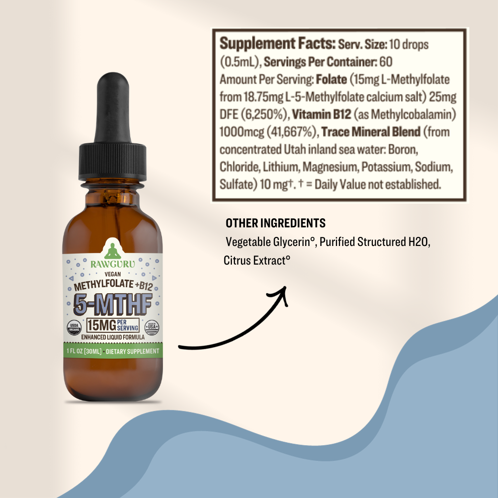 Organic Methylfolate 15mg + B12 - 30mL