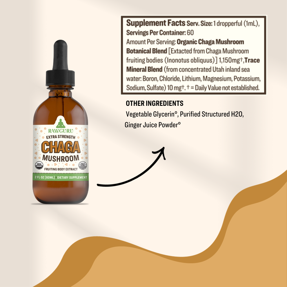 Organic Chaga Mushroom Tincture - 60mL
