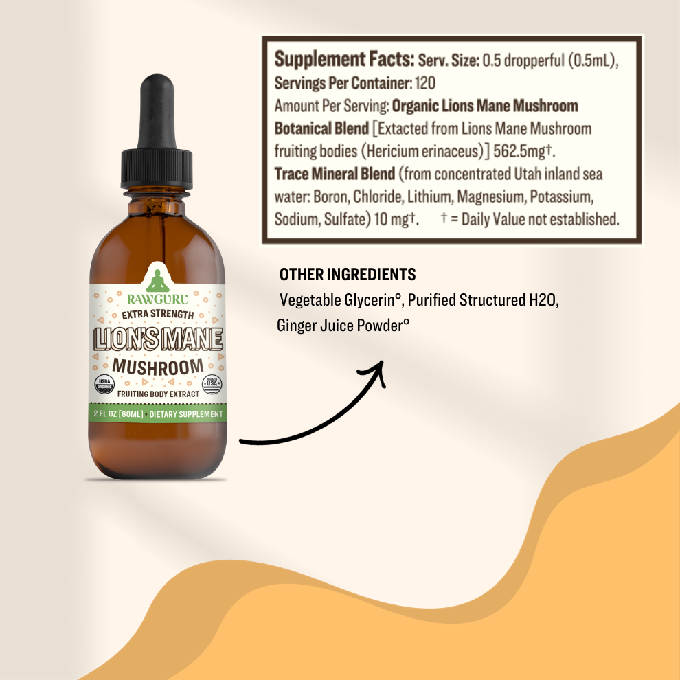 Organics Lion's Mane Mushroom Tincture - 60mL