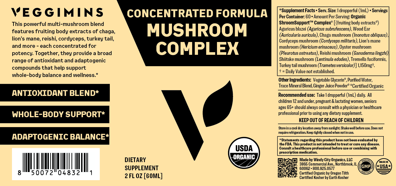 Veggimins Vitamin Organic Mushroom Complex 2oz