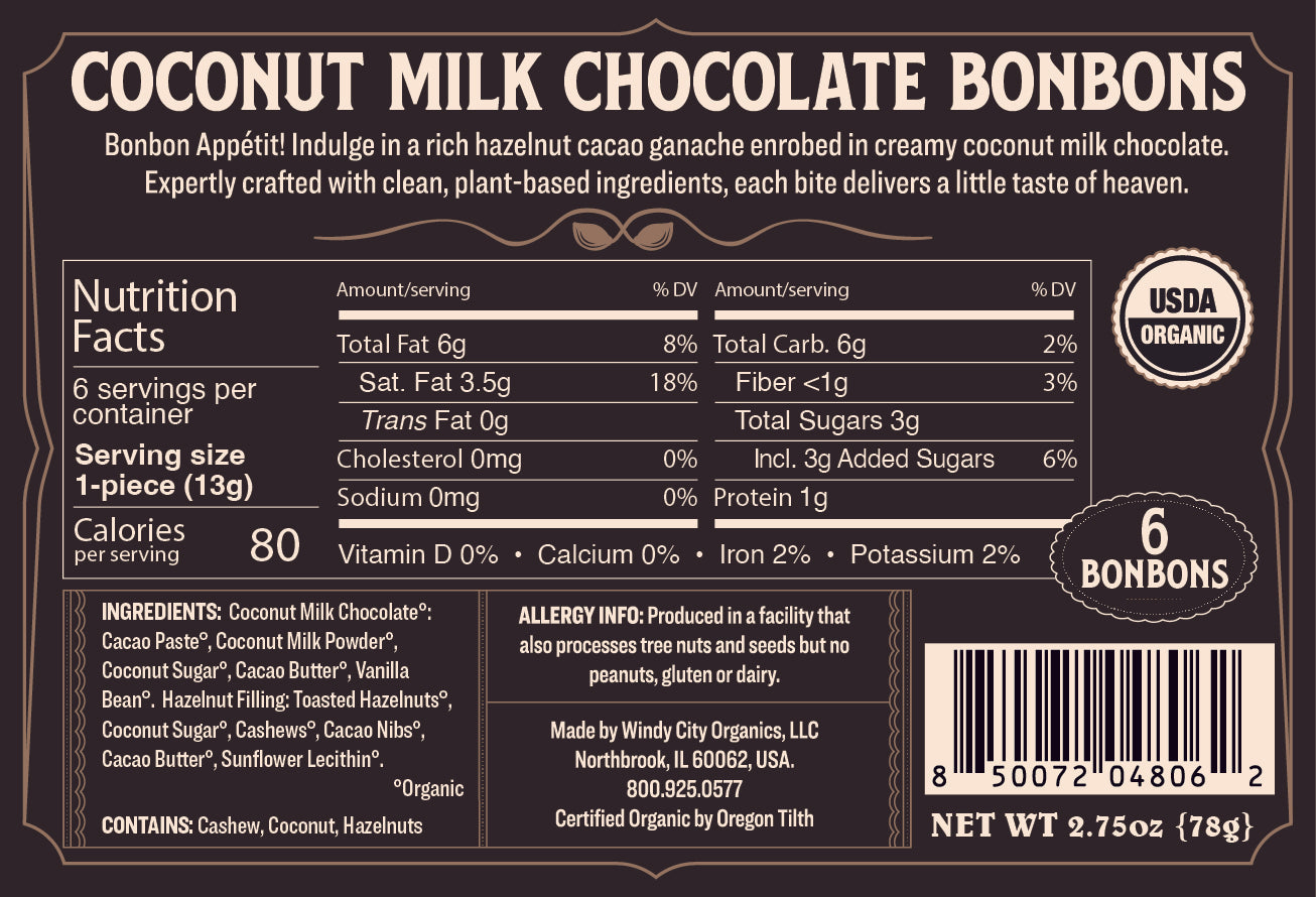 Rawmio Coconut Milk Chocolate Bon Bons, 6ea