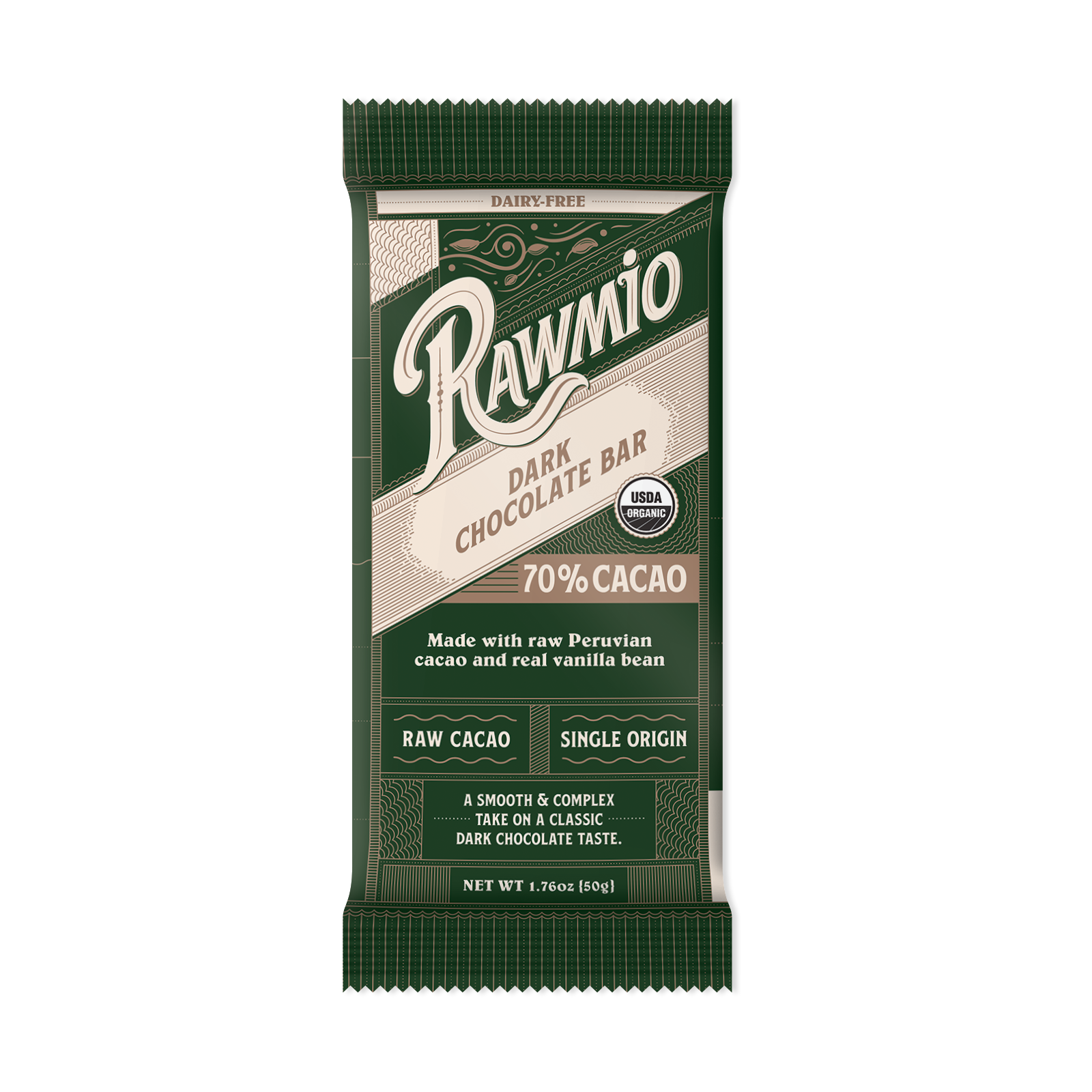 Dark Chocolate Bar with Vanilla Bean - 70% Cacao