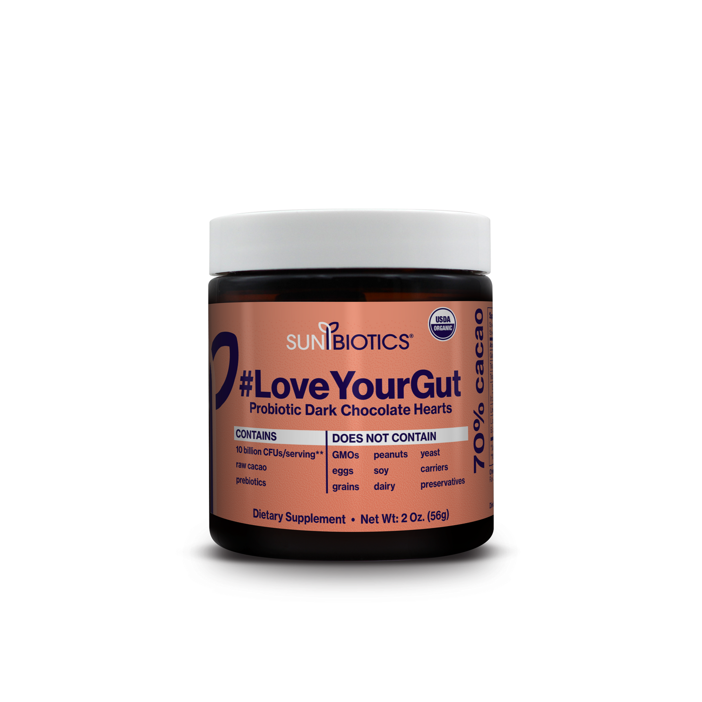 Love Your Gut- Probiotic Dark Chocolate Hearts