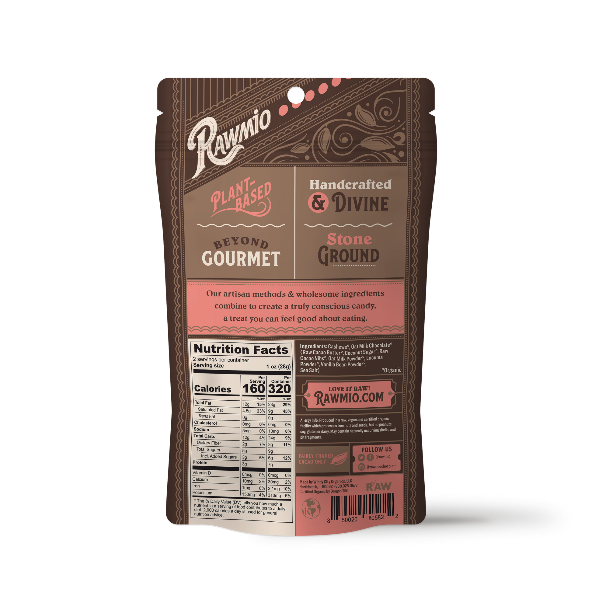 Back of package with nutritional value and ingredients