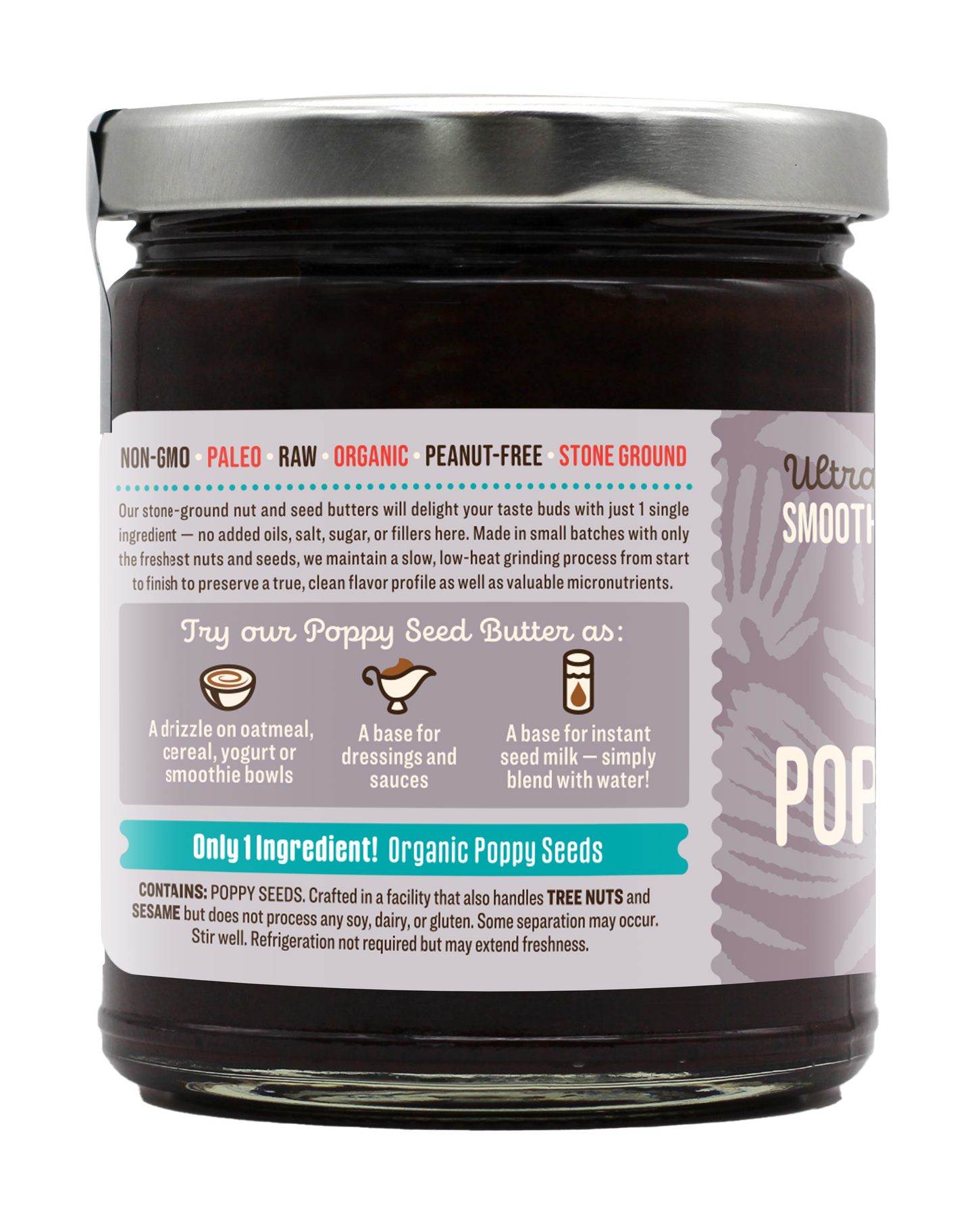 Back of the package with Ingredients