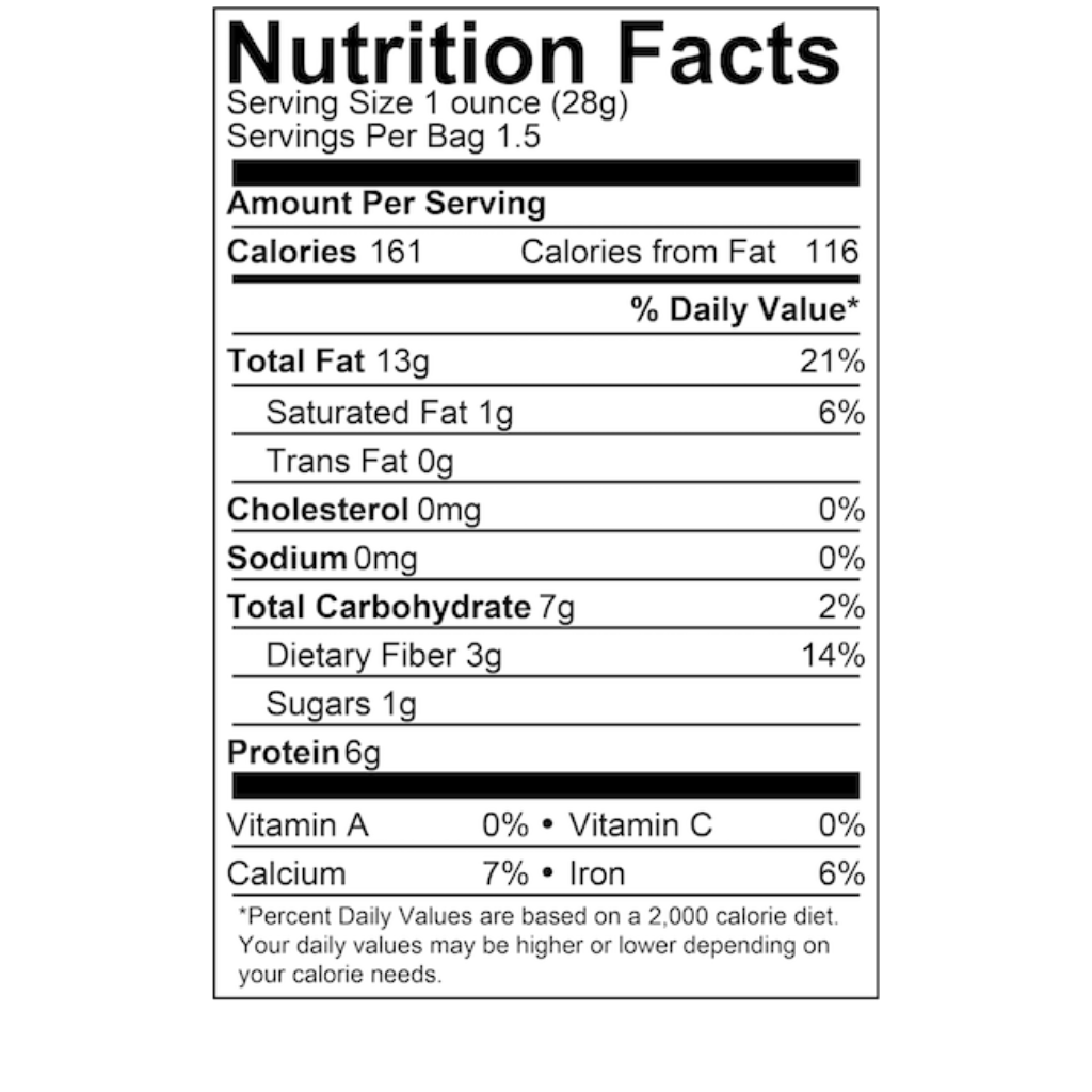 Nutrition Facts Probiotics Snacks Original Almonds
