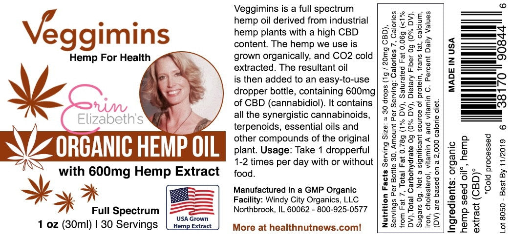 Erin Elizabeth's Nano Hemp Extract 600mg - All Day Blend + Terpenes