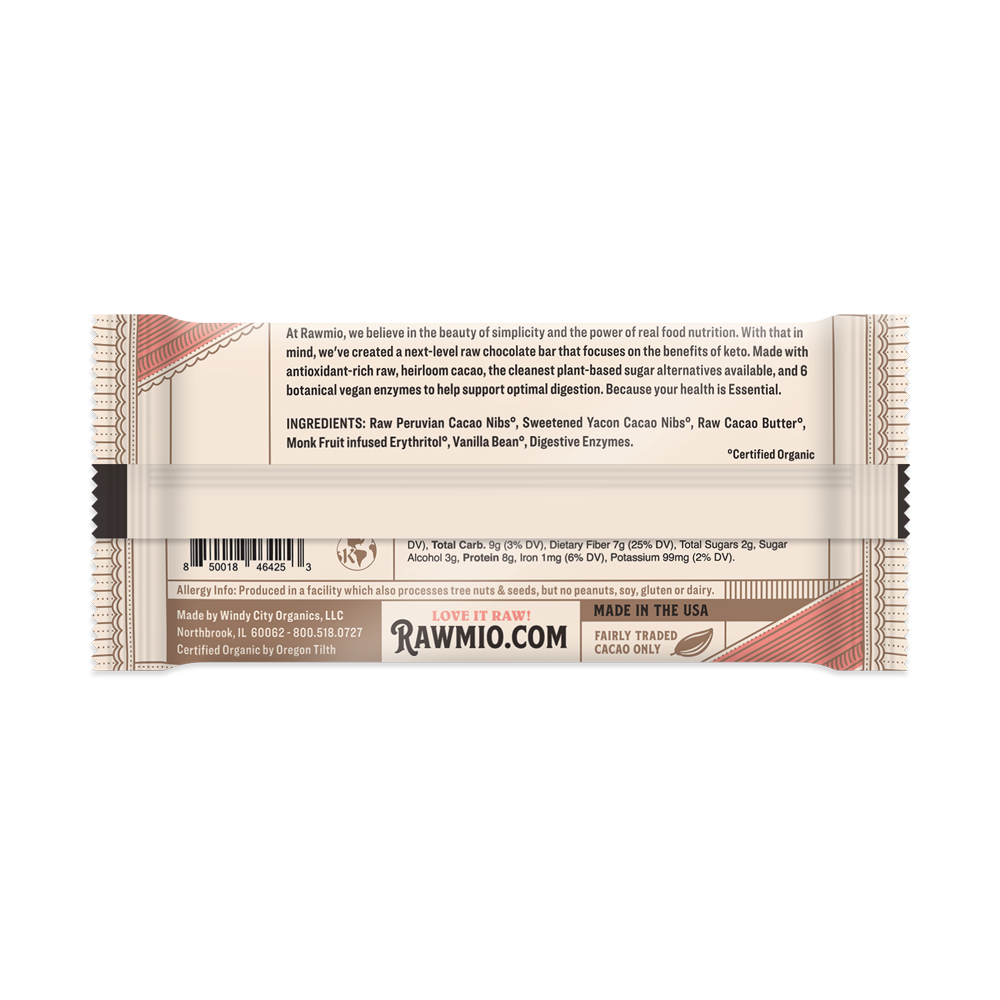 Back of package with ingredients and nutritional value