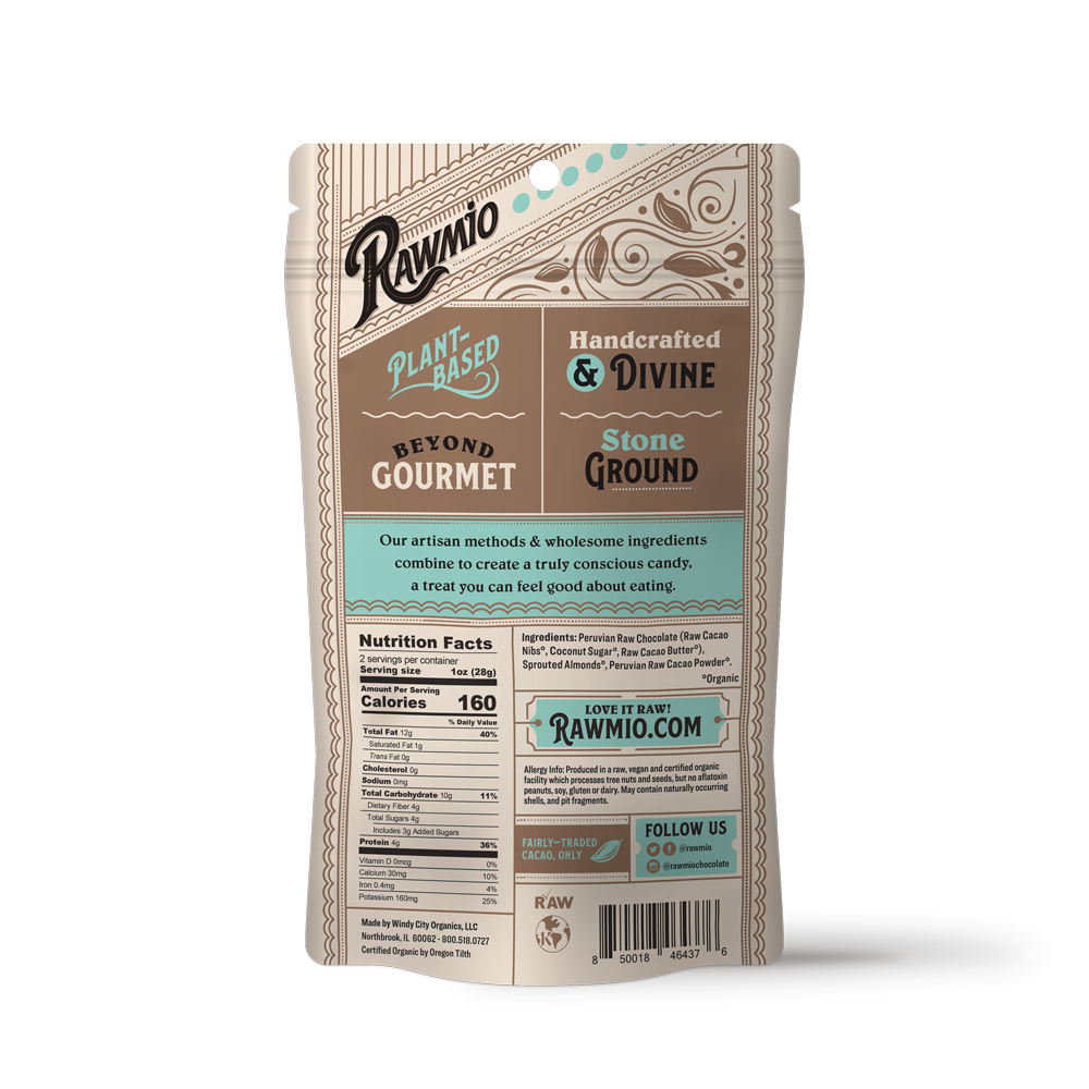 Back of package with ingredients and nutritional value