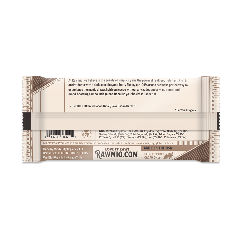 Back of package with ingredients and nutritional value