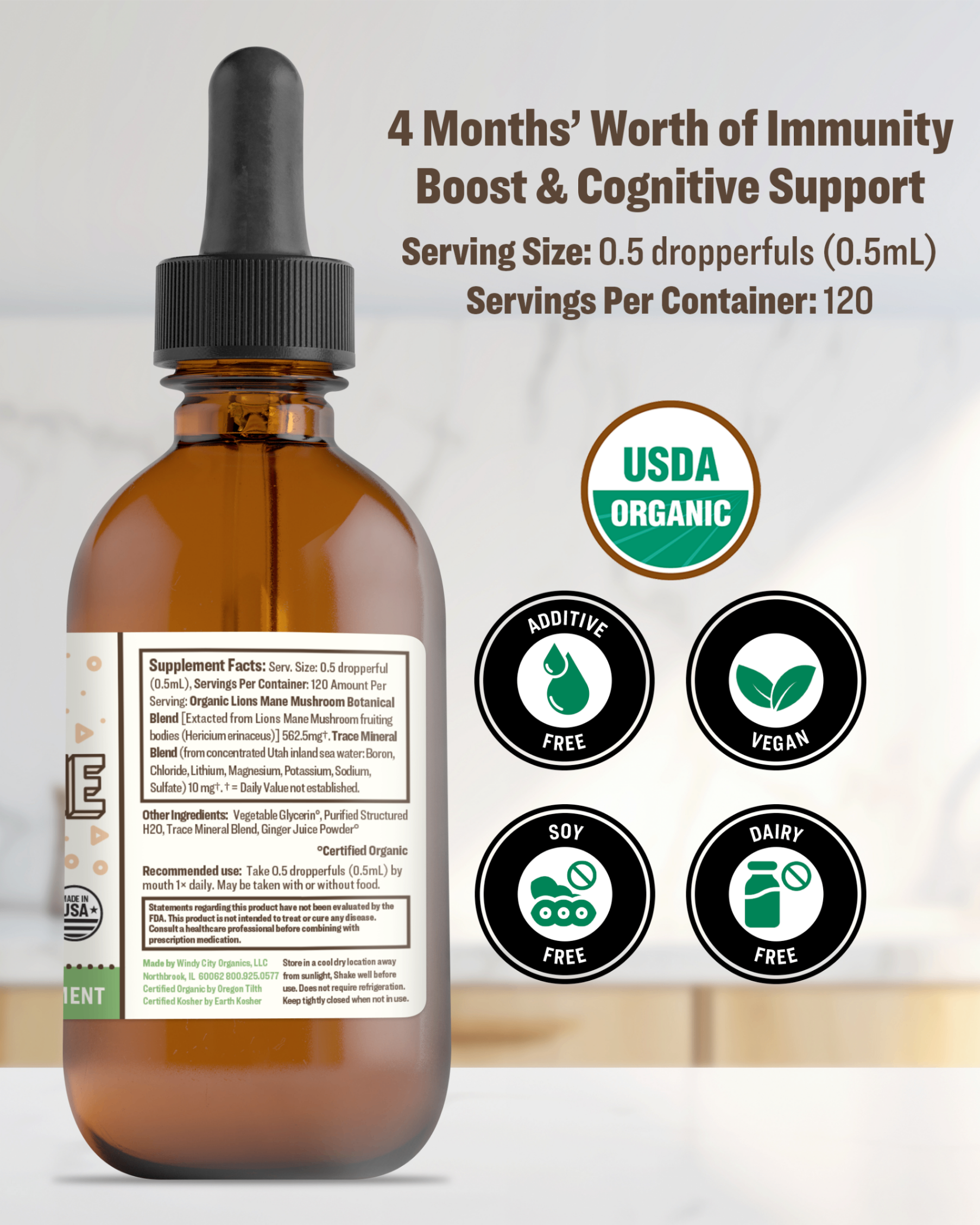 organic lions mane mushroom extract tincture