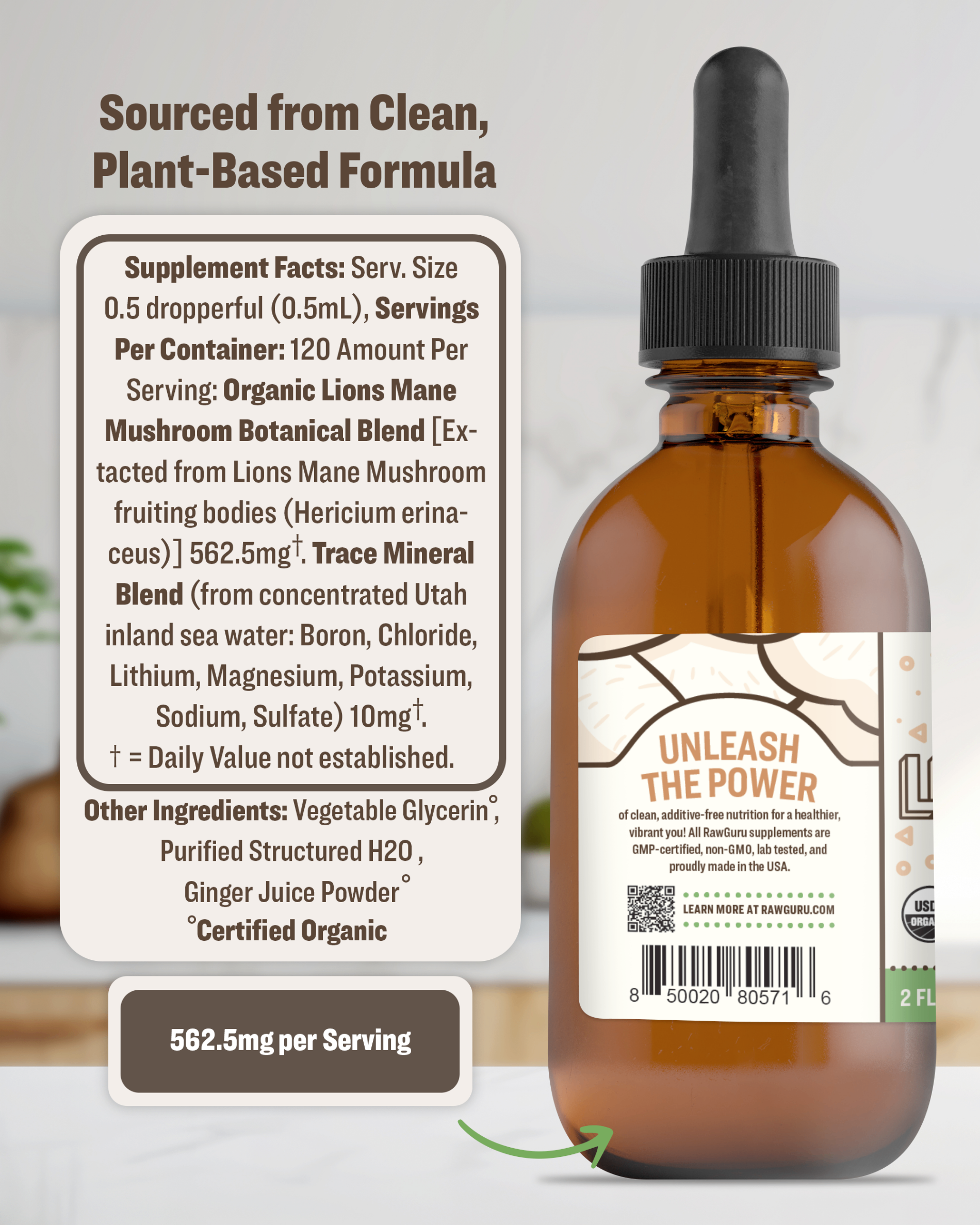organic lions mane mushroom extract tincture