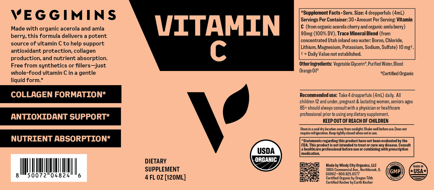 Veggimins Organic Vitamin C 4 oz