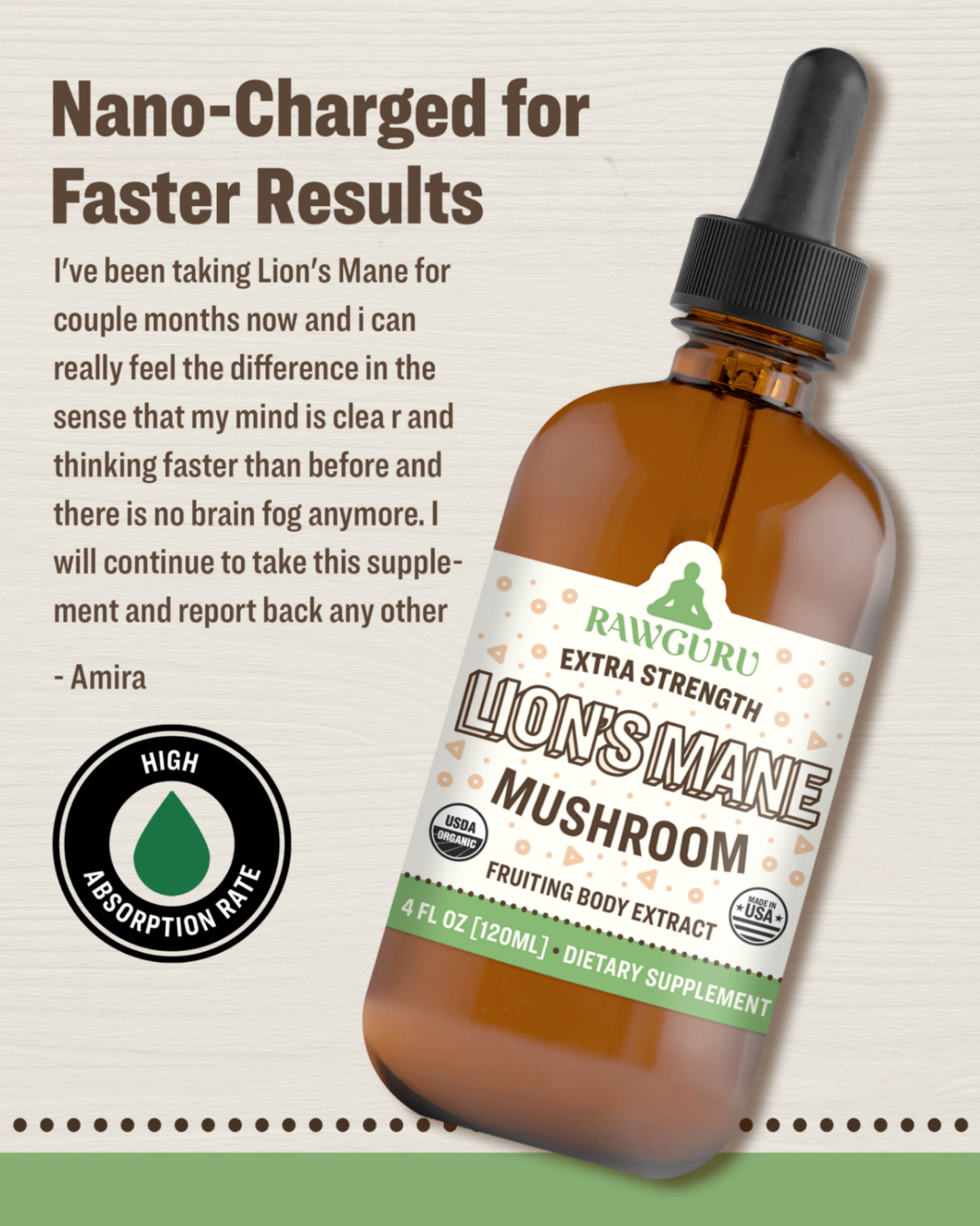 organic lions mane mushroom extract tincture