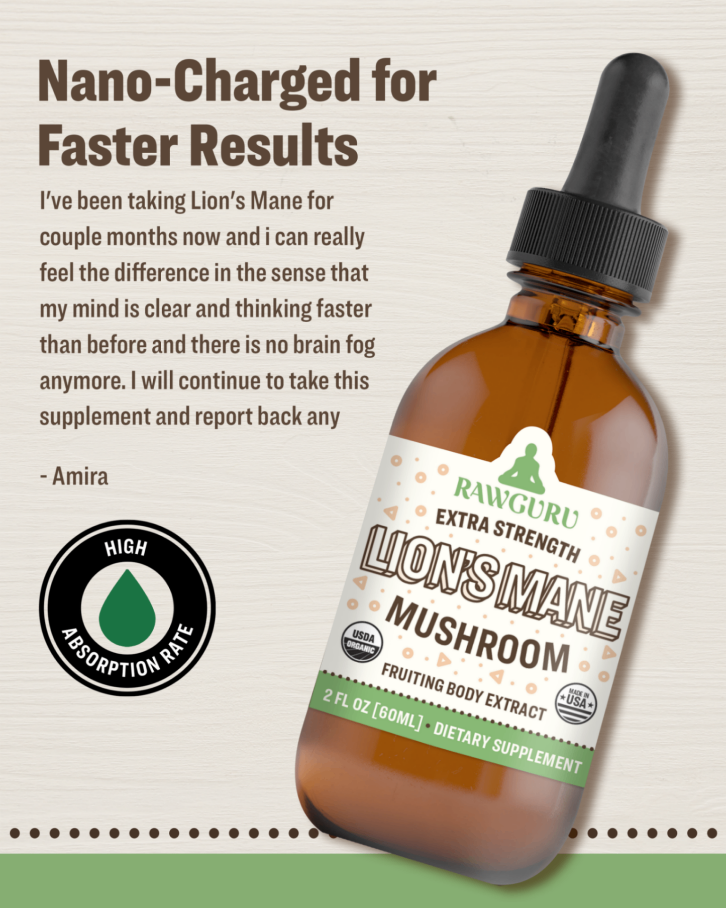 organic lions mane mushroom extract tincture