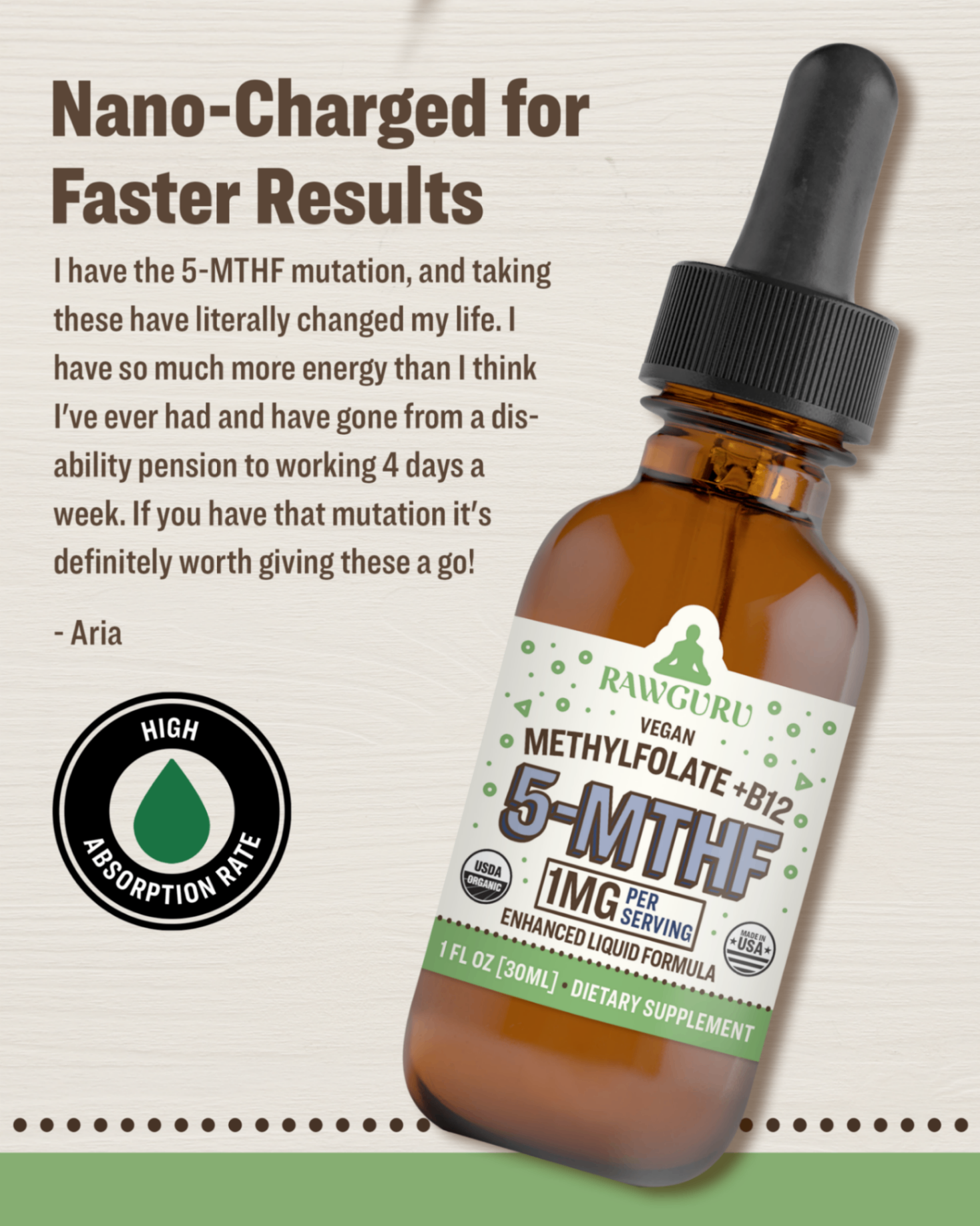 organic vegan methylfolate b12 5-MTHF