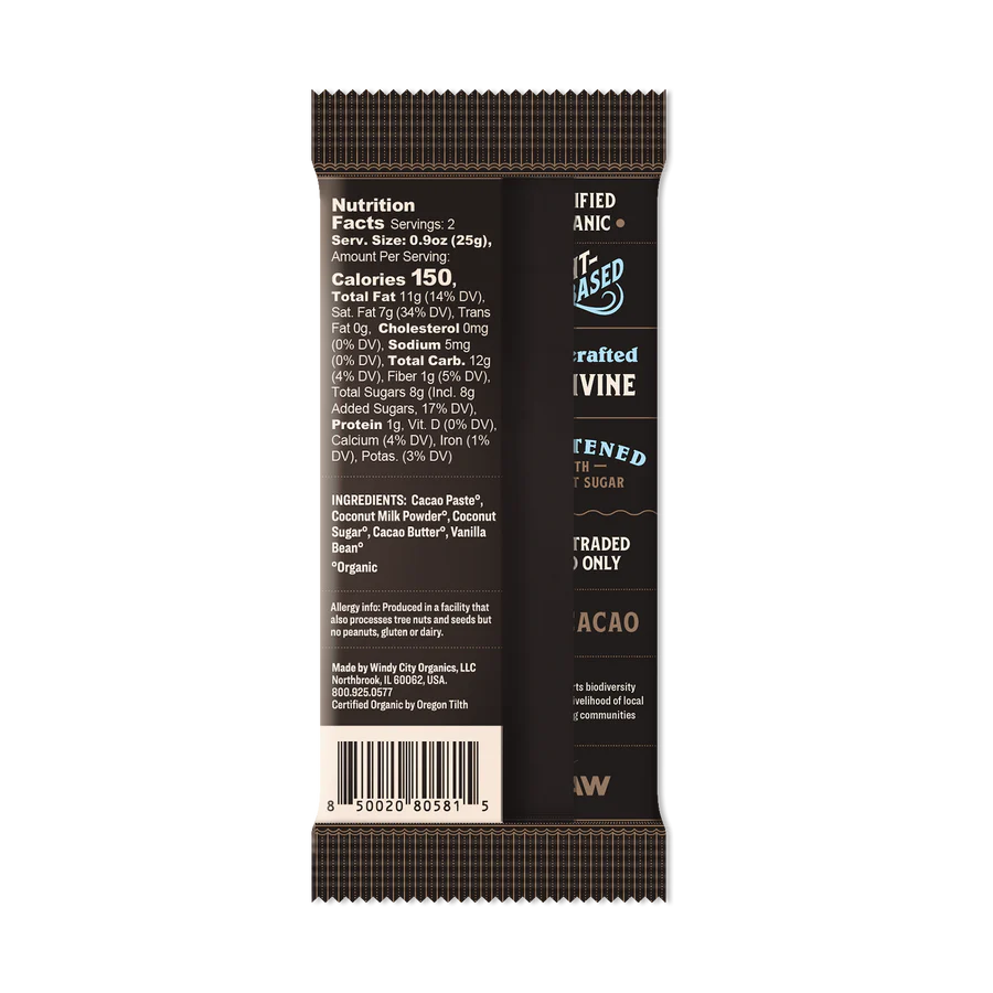 Premium Coconut Milk Chocolate Bar - 45% Cacao