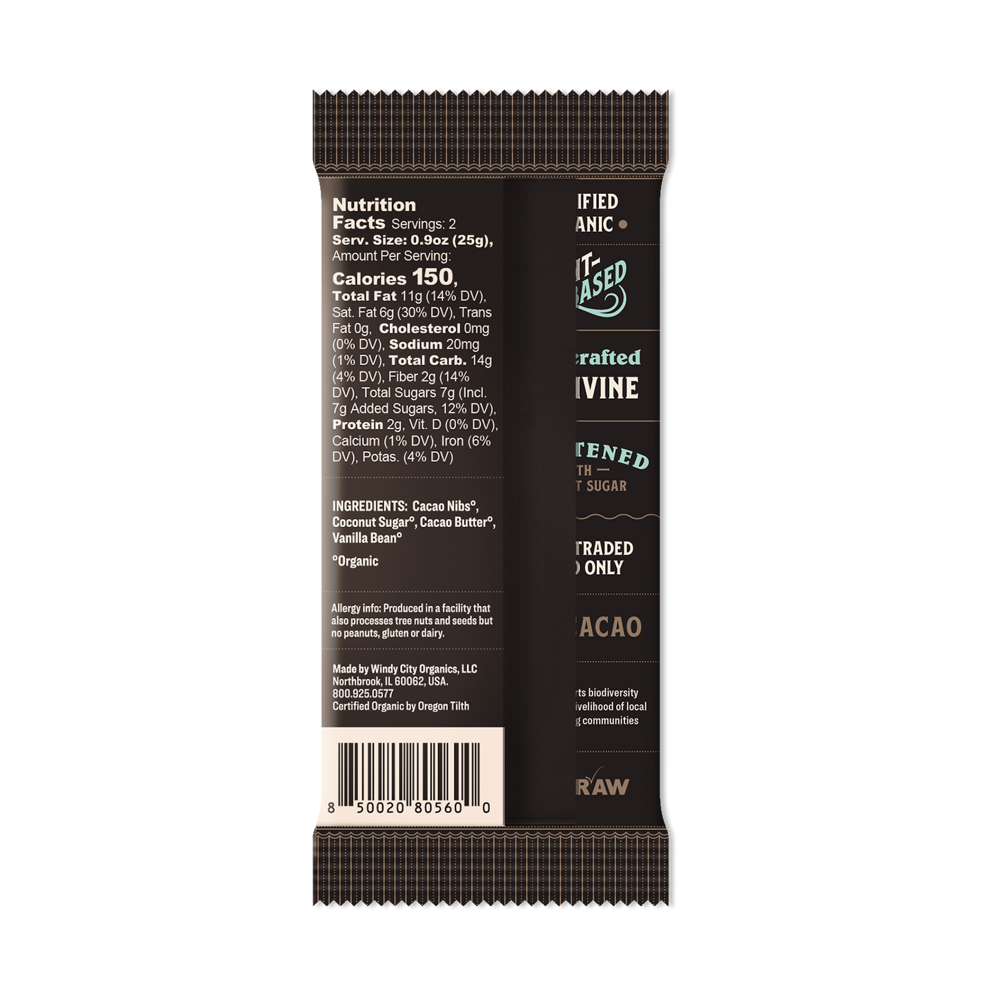 Dark Chocolate Bar with Vanilla Bean - 70% Cacao