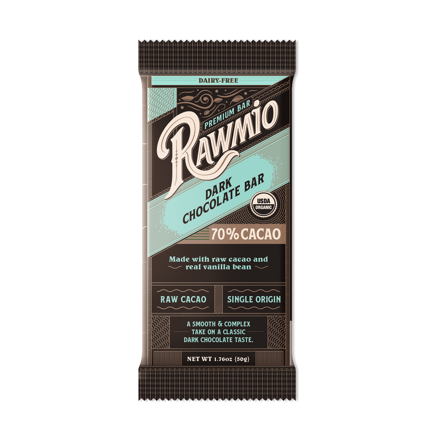 Dark Chocolate Bar with Vanilla Bean - 70% Cacao