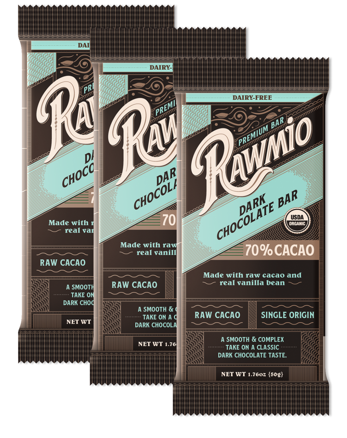 Dark Chocolate Bar with Vanilla Bean - 70% Cacao