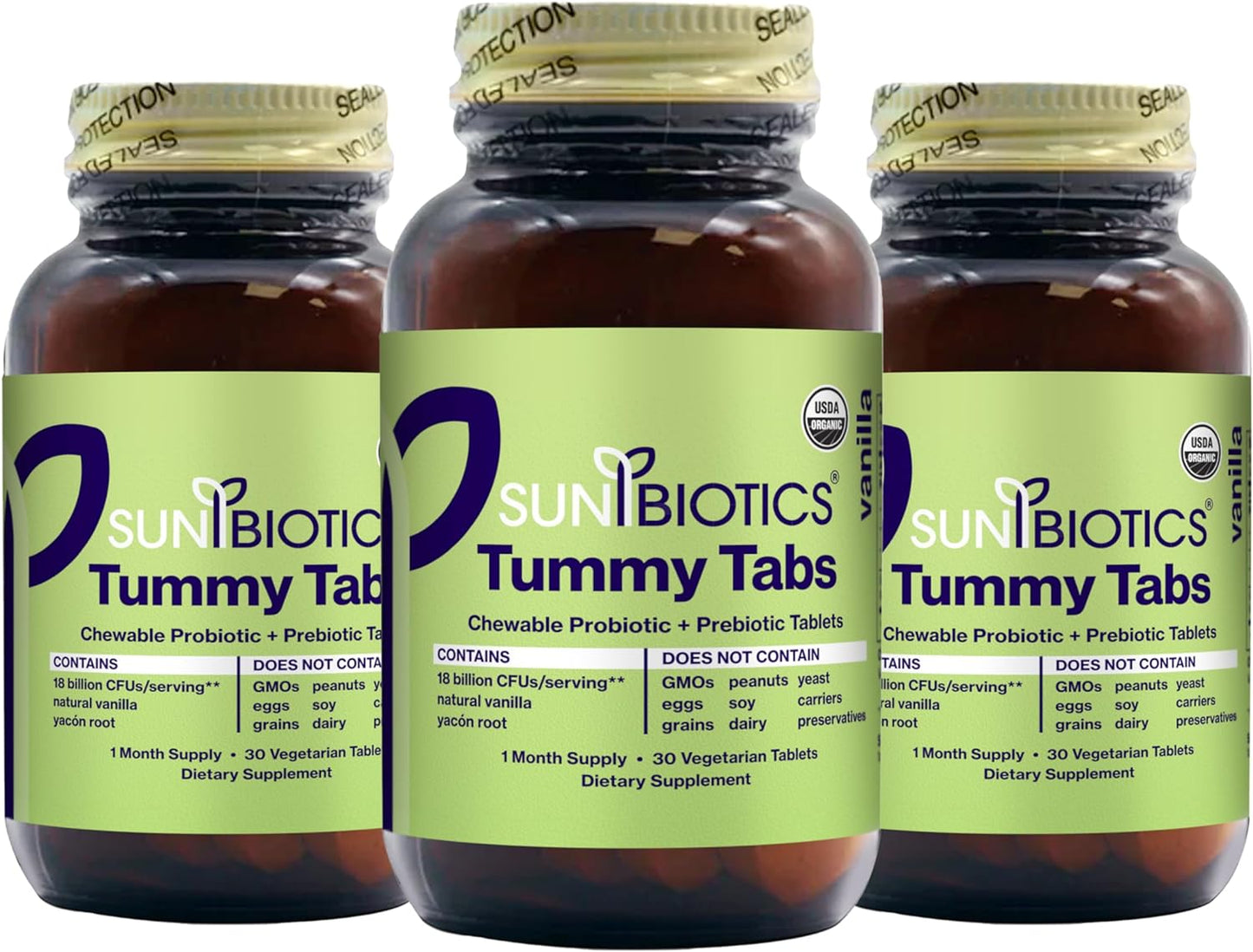 Tummy Tabs - Vanilla Probiotic with Prebiotics - 30 ct