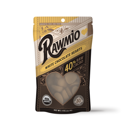 Raw White Chocolate Hearts