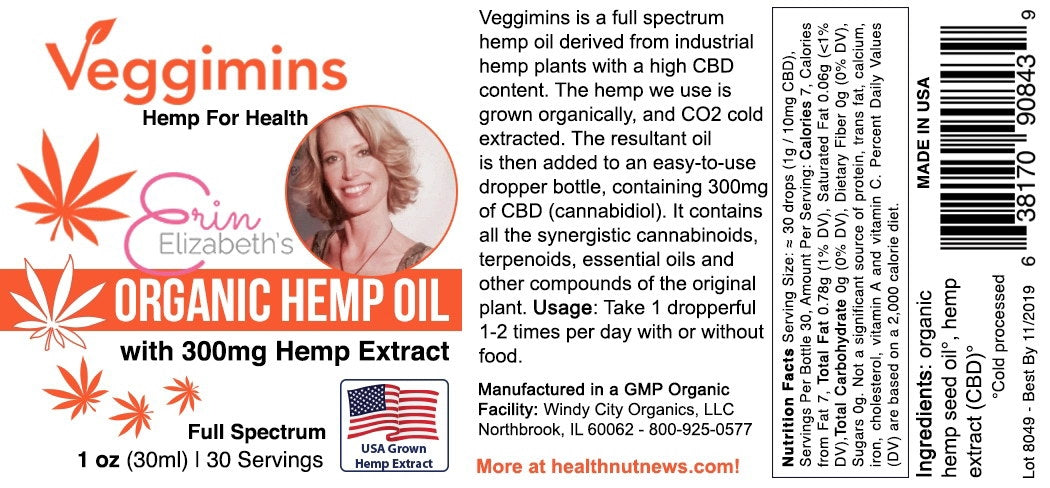 Erin Elizabeth's Nano Hemp Extract 300mg - All Day Blend + Terpenes