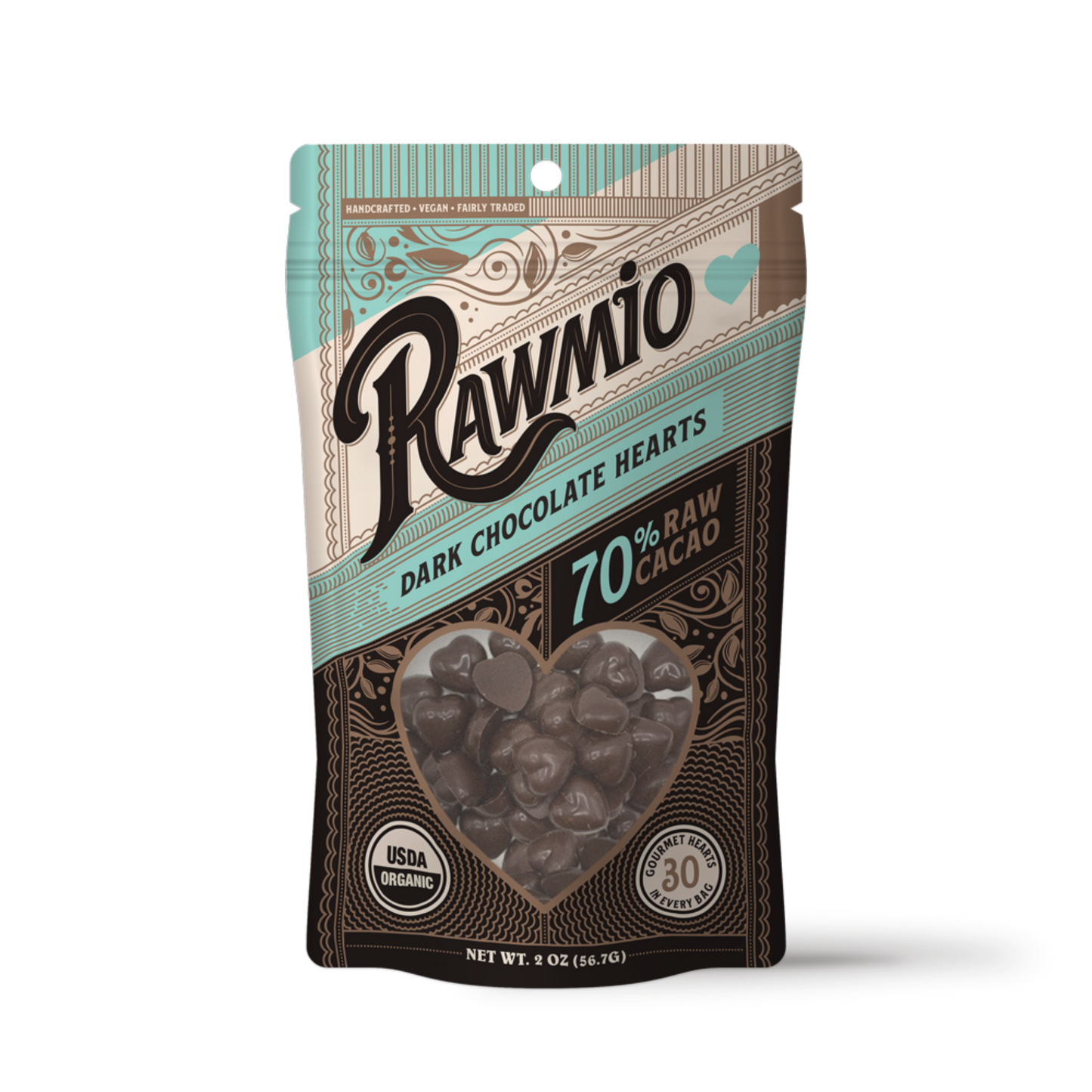 raw chocolate heart