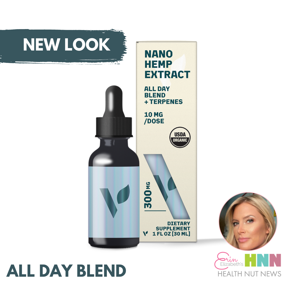 Erin Elizabeth's Nano Hemp Extract 300mg - All Day Blend + Terpenes