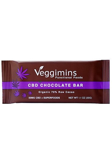 Raw Chocolate Bar with CBD + Superfoods - 50 mg - 1.1 oz